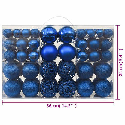 Vidaxl Juego De Bolas De Navidad 100 Piezas Azul_2