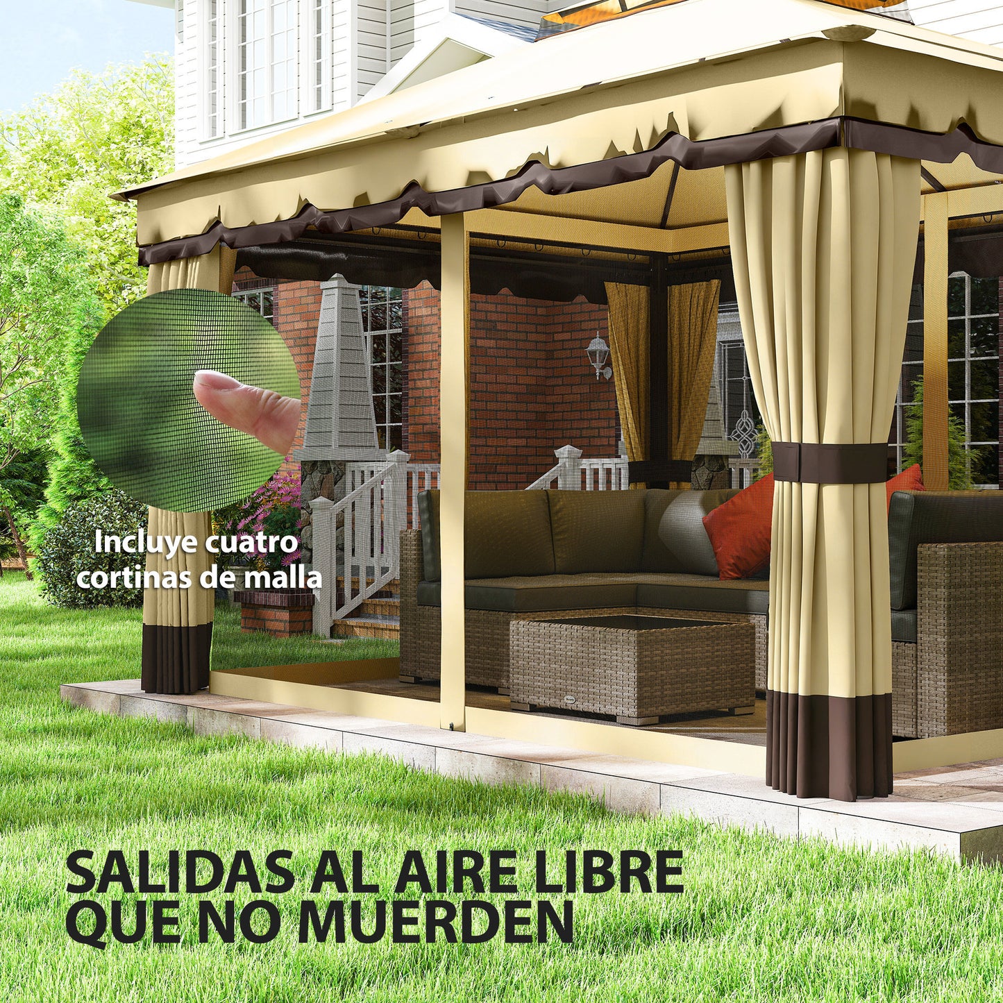 Outsunny Cenador De Jardín 3_4