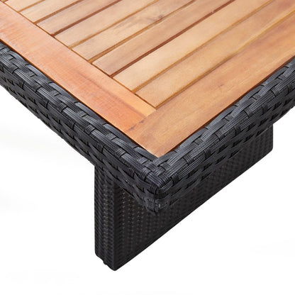 Vidaxl Set Comedor De Jardín 11 Pzas Ratán Sintético Y Madera Negro_4
