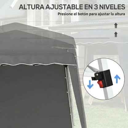 Outsunny Carpa Plegable Pop-up 2,89x2,89 M 2 Paredes Laterales Altura Ajustable_5