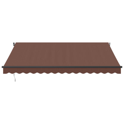 Toldo Retráctil Manual Con Luces Led Marrón 400x350 Cm_3