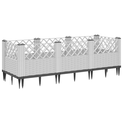 Jardinera Con Clavijas Pp Blanco 123,5x43,5x43,5 Cm_4