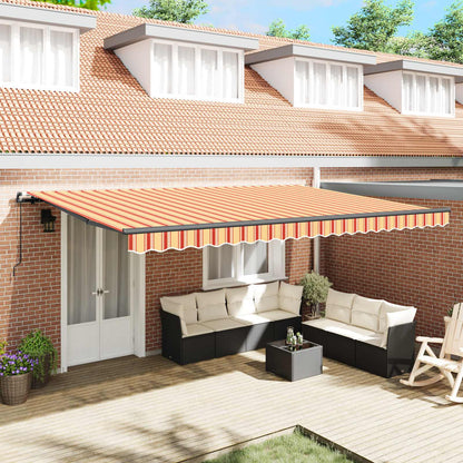 Toldo Retráctil Amarillo Y Naranja 500 X 300 Cm_1