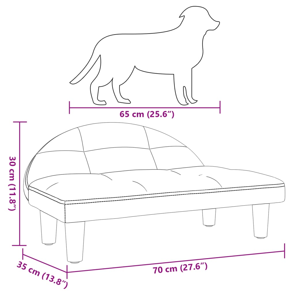 Cama Para Perros De Terciopelo Gris Oscuro 70x52x30 Cm / Vetonek_2