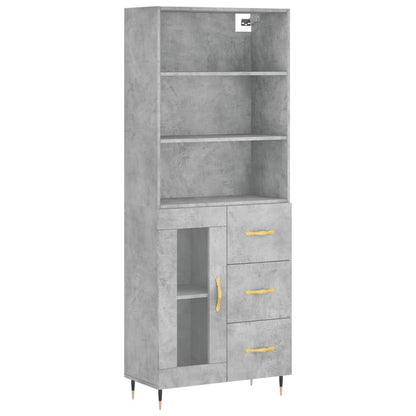 Aparador Alto Madera Contrachapada Gris Hormigón 69,5x34x180 Cm_1