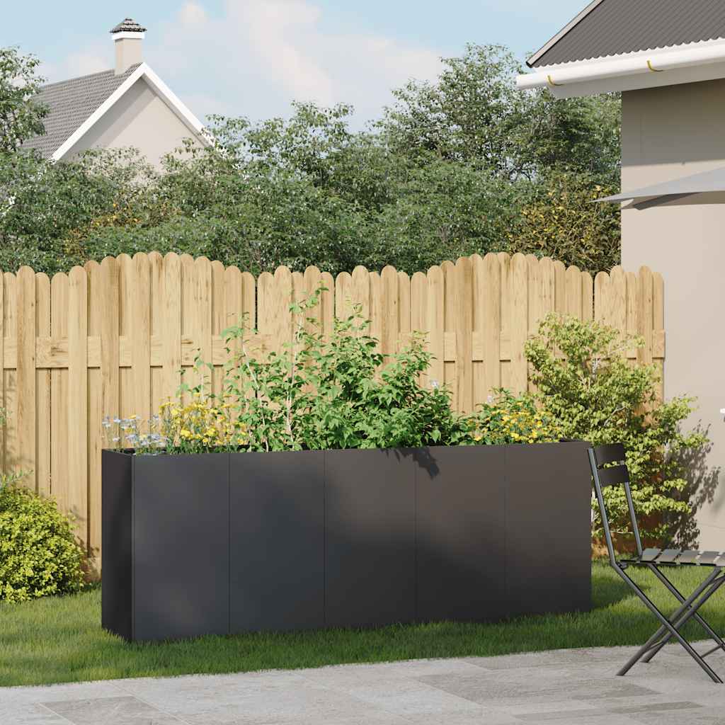 Jardinera De Acero Laminado En Frío Negro 200x40x80 Cm_2