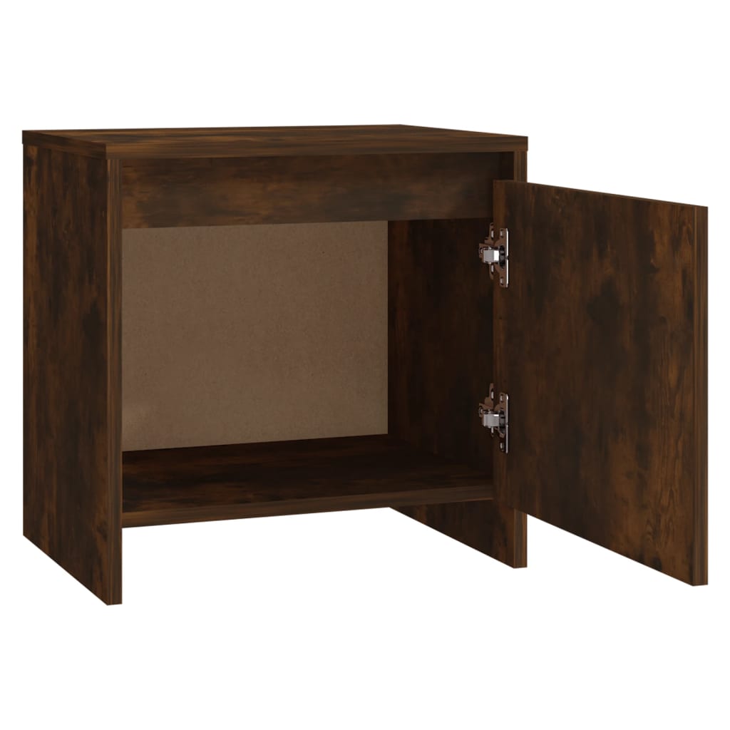 Mesita De Noche Madera Ingeniería Roble Ahumado 45x34x44,5 Cm_2