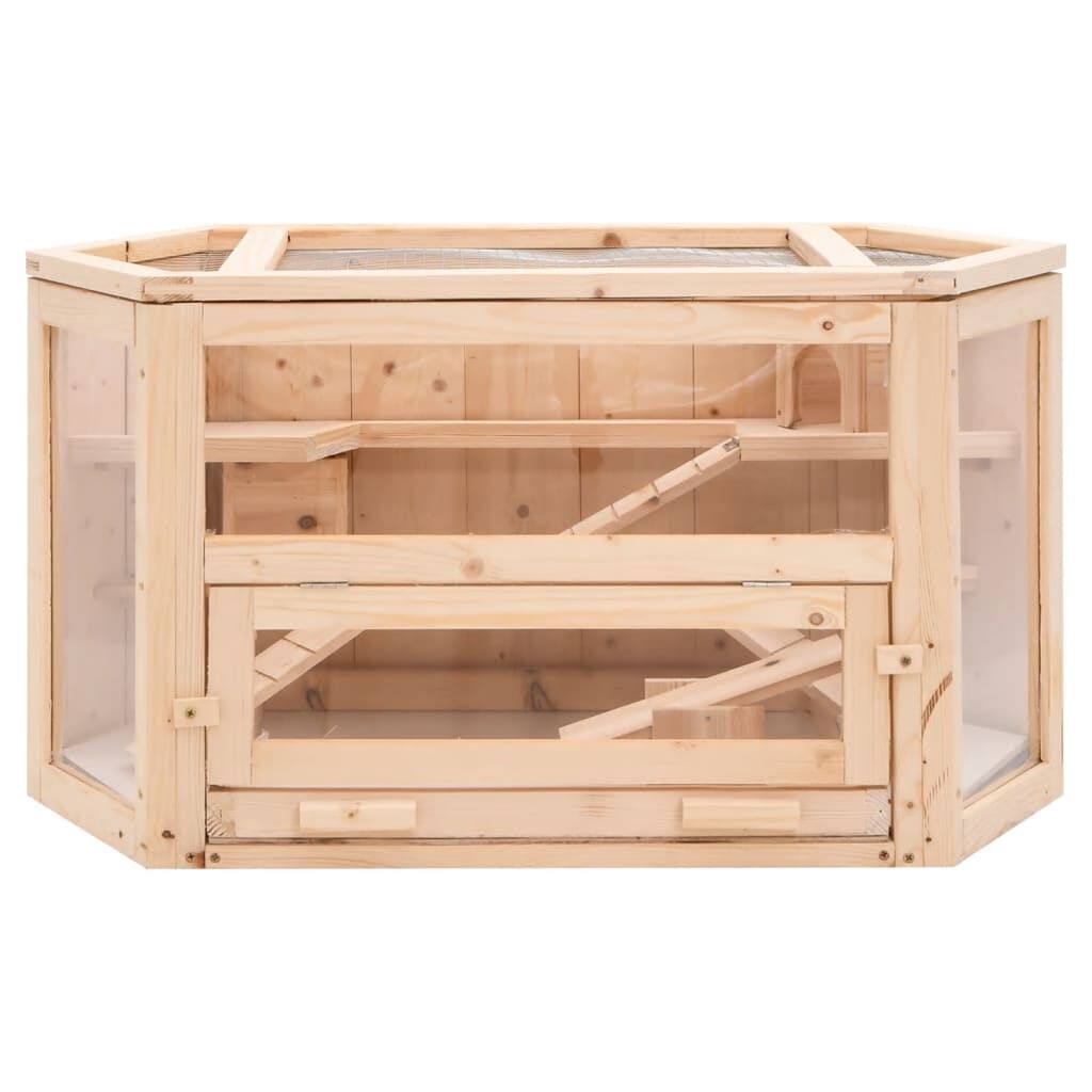 Vidaxl Jaula Para Hámster Madera Maciza Abeto 80x40x43 Cm_3