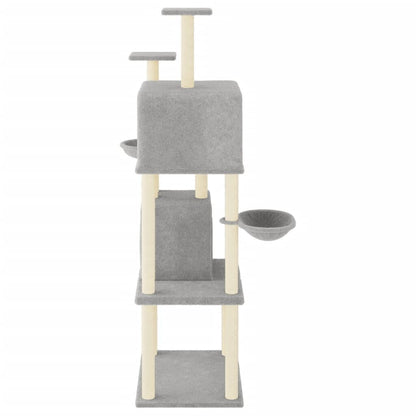 Vidaxl Rascador Para Gatos Con Postes De Sisal Gris Claro 180 Cm_3