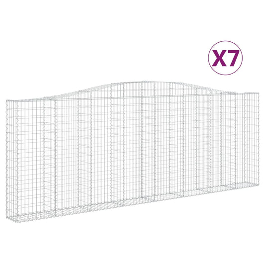 Cestas Gaviones 7 Uds Forma De Arco Hierro 400x30x140/160 Cm_0