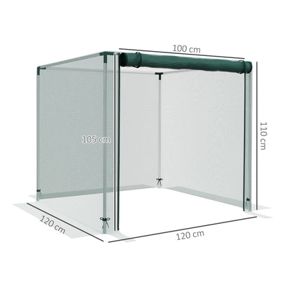 Outsunny Jaula De Cultivo Con Soportes De Acero Y Puerta 120x120x110 Cm Verde_2