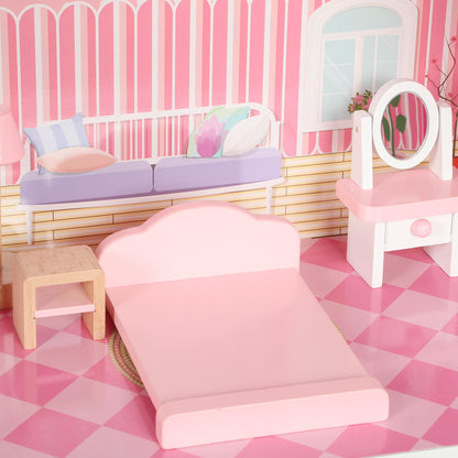 Casa De Muñecas Aiyaplay Mdf, Madera De Pino Rosa 59x23.6x69.5 Cm_5