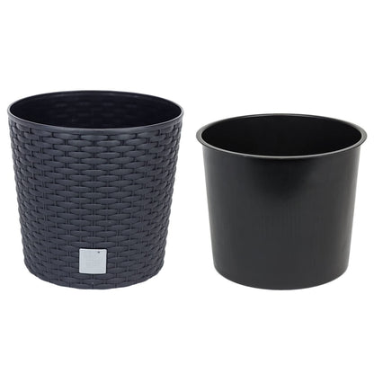 Maceta Redonda 4,7 Litros Rato Con Cubilete Para Plantar En Color Antracita 20 X 20 X 19 Cm_2