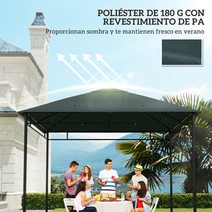 Outsunny Techo De Repuesto 300x300 Cm Cenador De Jardín Con 8 Orificios Gris_5