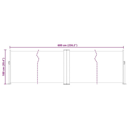 Vidaxl Toldo Lateral Retráctil Color Crema 100x600 Cm_2