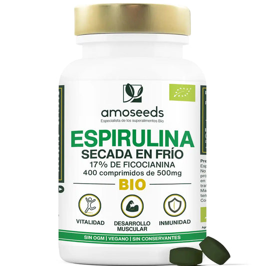 Espirulina Bio, 17% Ficocianina | 400 Comprimidos_0
