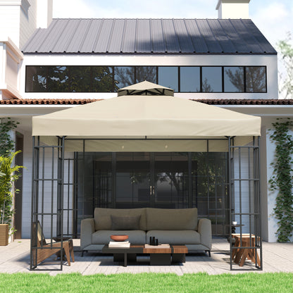 Outsunny Techo De Repuesto Para Cenador 3x3 M Con Techo Doble Protección Uv 30+_3