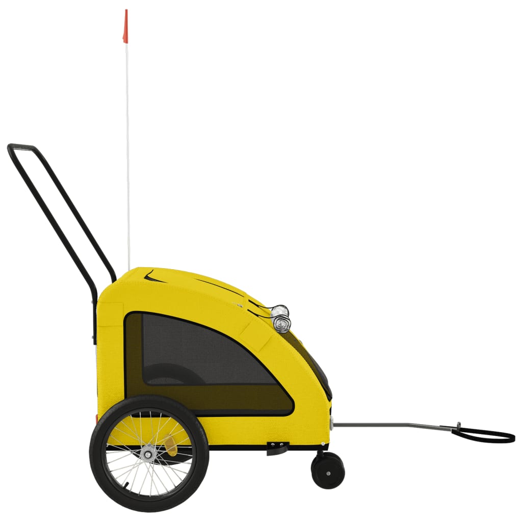 Remolque De Bicicleta Mascotas Hierro Tela Oxford Amarillo_5