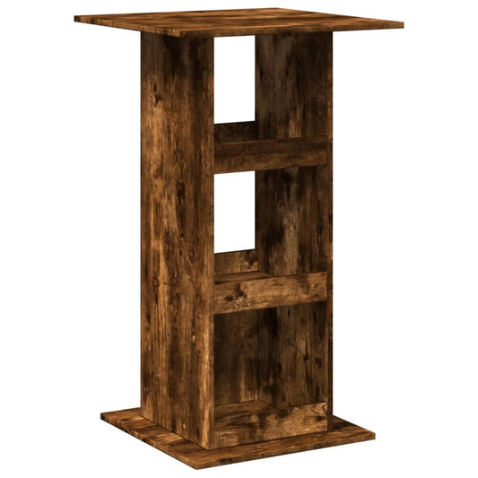 Mesa Alta Bar Con Almacenaje Madera Roble Ahumado 60x60x102 Cm_0