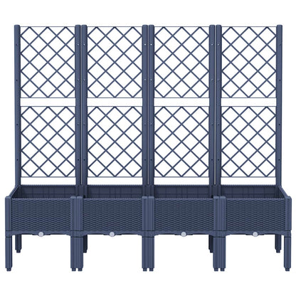 Jardinera Con Enrejado Pp Azul Gris 160x40x142 Cm_2