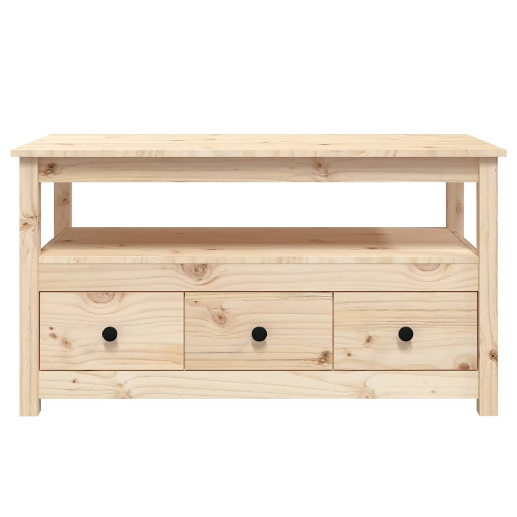 Mesa De Centro De Madera Maciza De Pino 102x49x55 Cm_4
