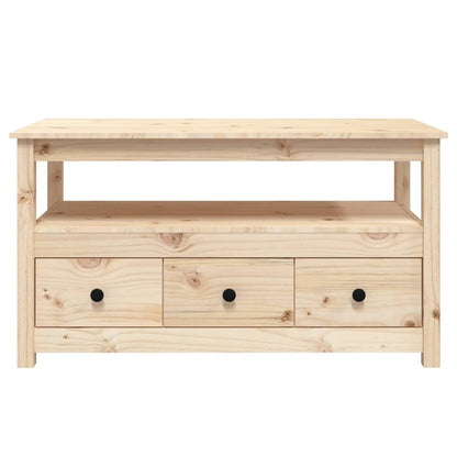 Mesa De Centro De Madera Maciza De Pino 102x49x55 Cm_4