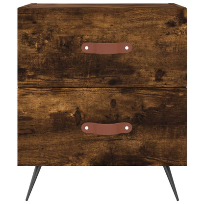 Mesita De Noche Madera Ingeniería Roble Ahumado 40x35x47,5 Cm_2