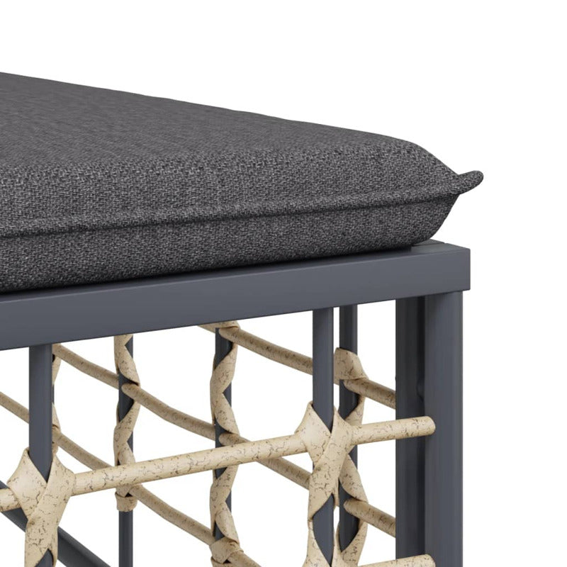 Vidaxl Sofá Esquina De Jardín Con Cojines Ratán Sintético Gris Oscuro_5