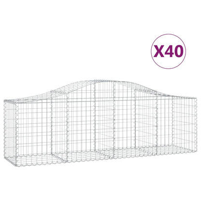 Cestas De Gaviones 40 Uds Forma De Arco Hierro 200x50x60/80 Cm_0