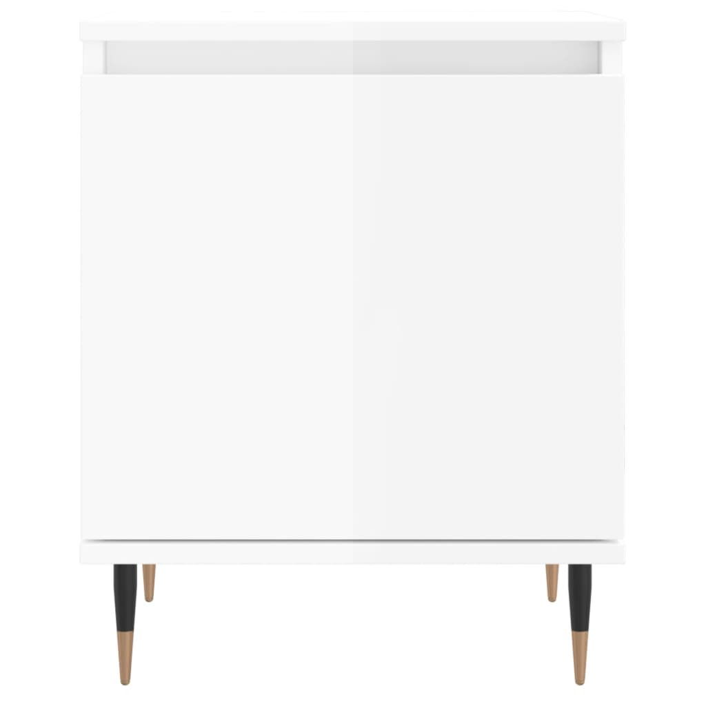 Mesitas Noche 2 Uds Madera Ingeniería Blanco Brillo 40x30x50 Cm_3