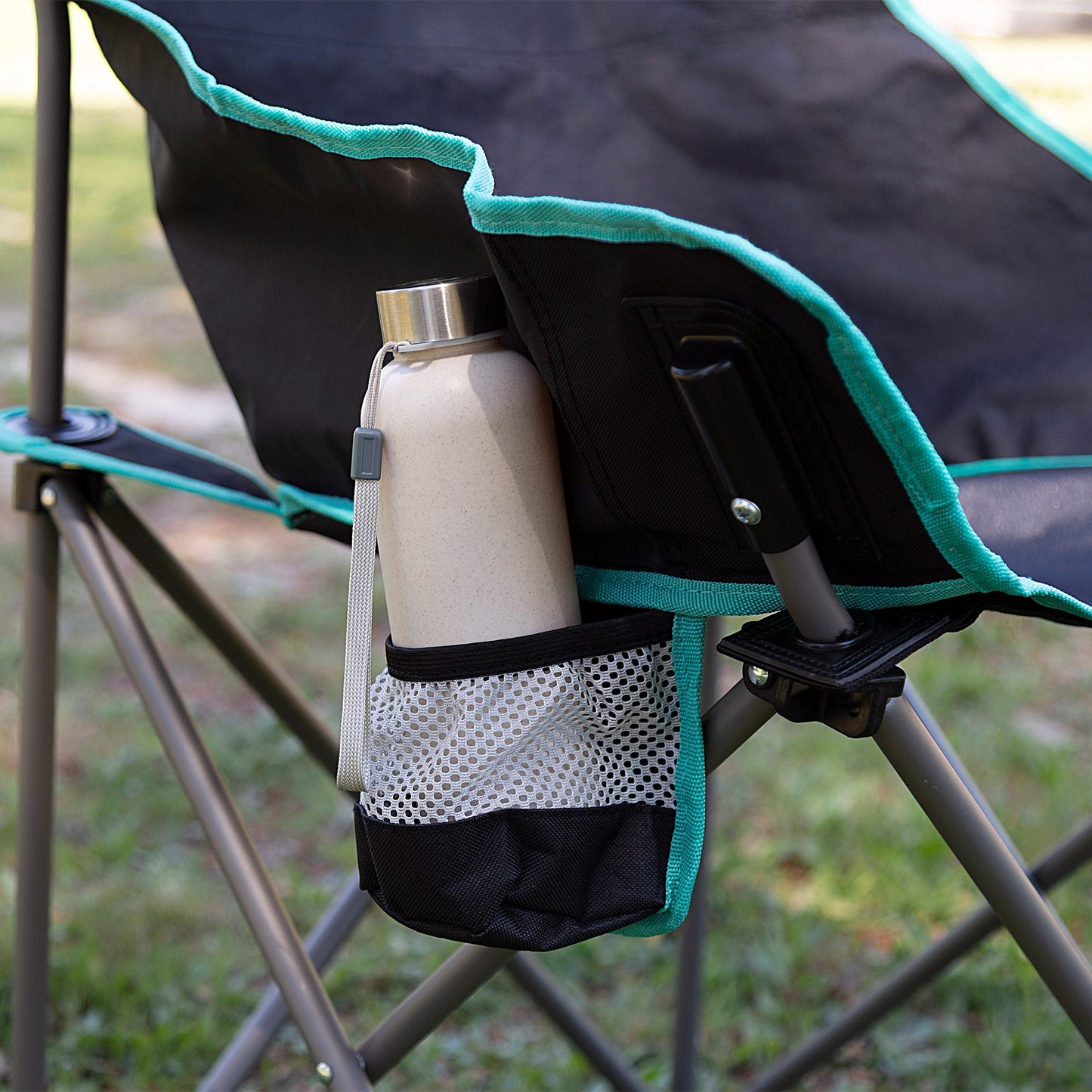 Aktive Pack 2 Sillas Plegables Camping 50x65x38 Cm Con Posavasos Negras_4