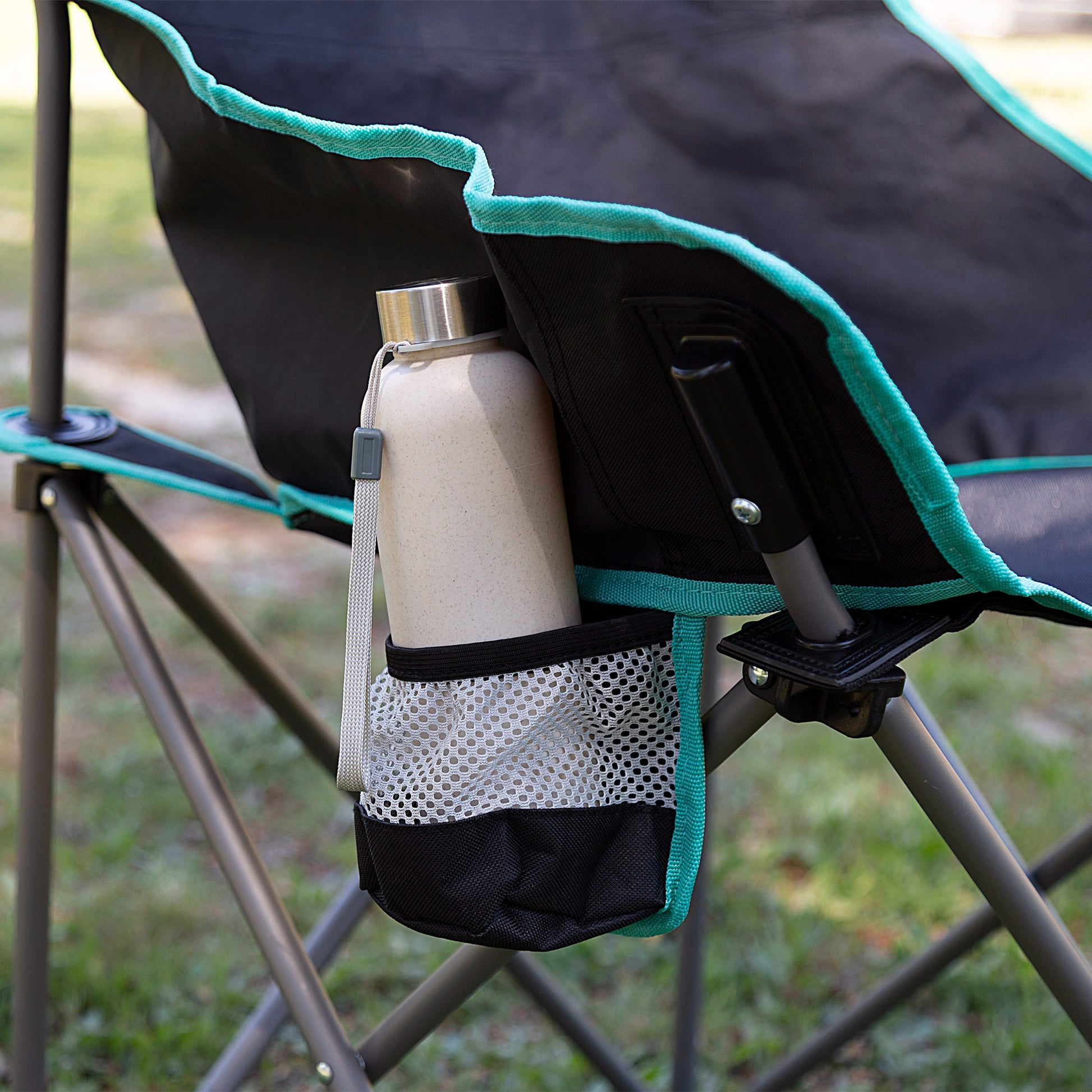 Aktive Pack 2 Sillas Plegables Camping 50x65x38 Cm Con Posavasos Negras_4