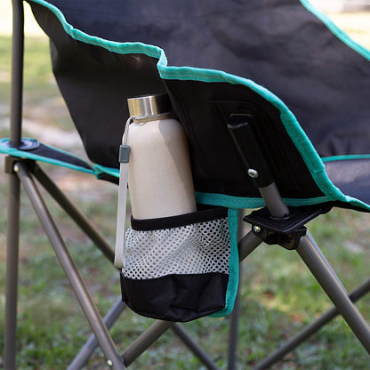 Aktive Pack 2 Sillas Plegables Camping 50x65x38 Cm Con Posavasos Negras_4