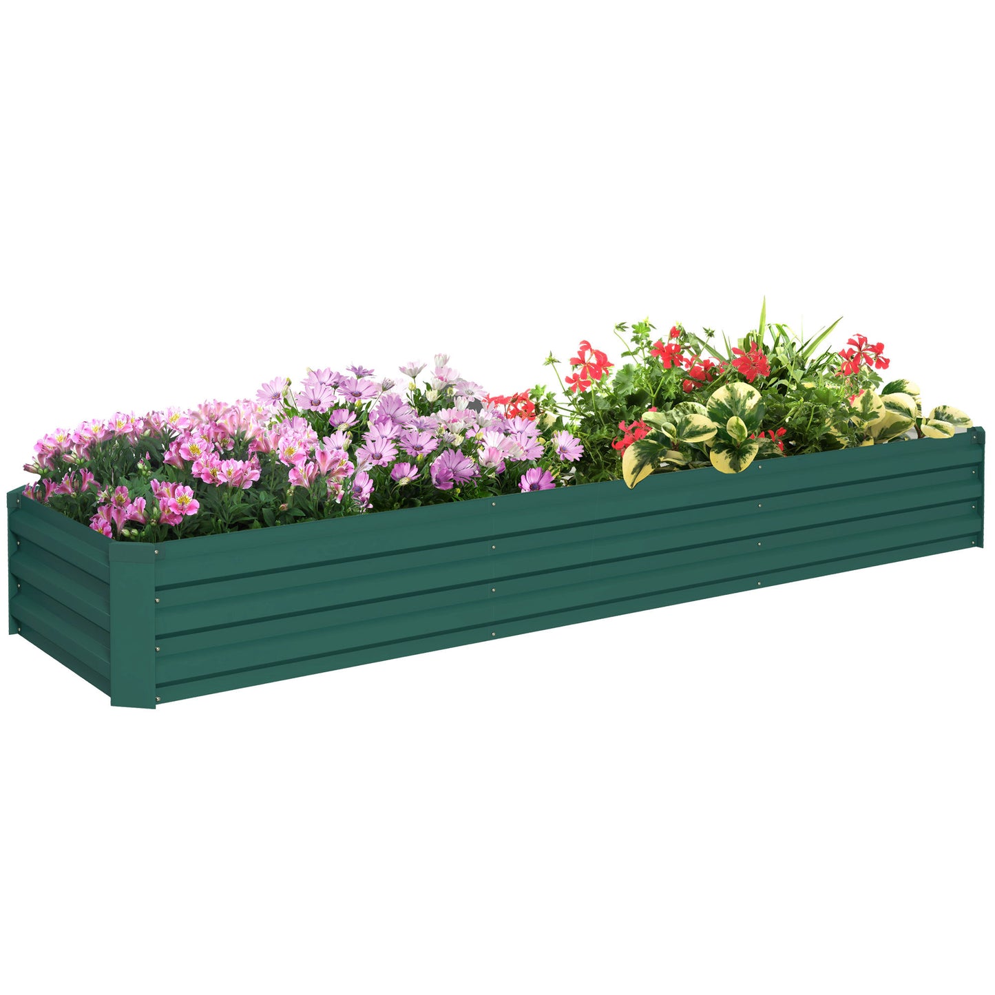 Outsunny Jardinera Exterior Grande Rectangular De Acero Galvanizado_0