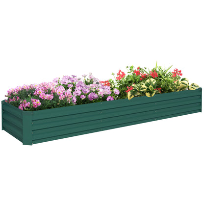 Outsunny Jardinera Exterior Grande Rectangular De Acero Galvanizado_0