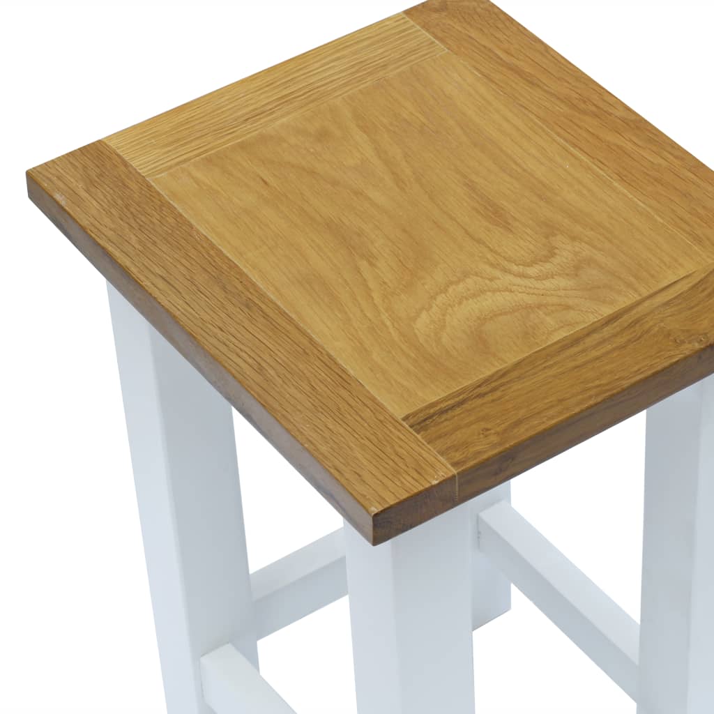 Mesa Auxiliar De Madera Maciza De Roble 27x24x37 Cm_1