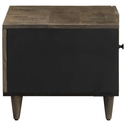 Mesa De Centro De Madera Maciza De Mango Gris Claro 80x50x40 Cm_2