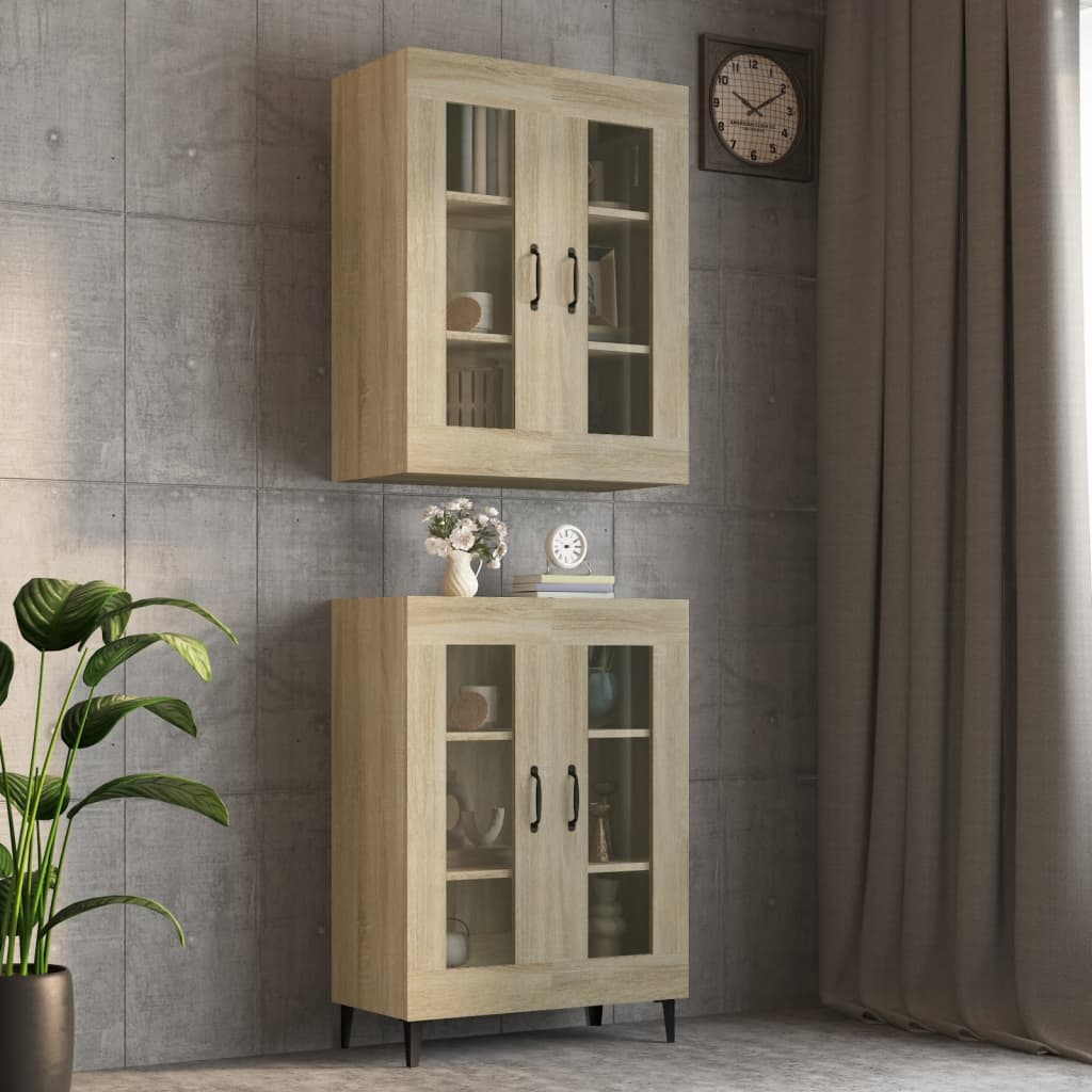 Armario Colgante De Pared Roble Sonoma 69,5x34x90 Cm / Vetonek_4