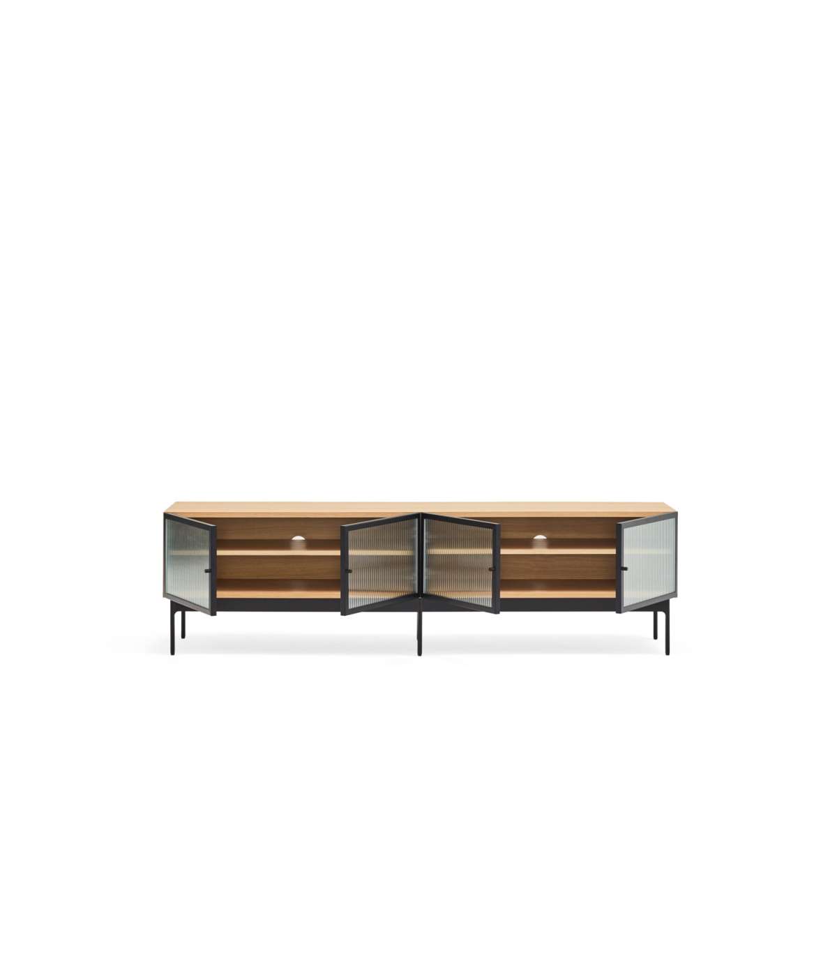 Mueble Para Televisión Modelo Blur 4 Puertas Acabado Roble, 40cm(ancho) 50cm(alto) 180cm_5