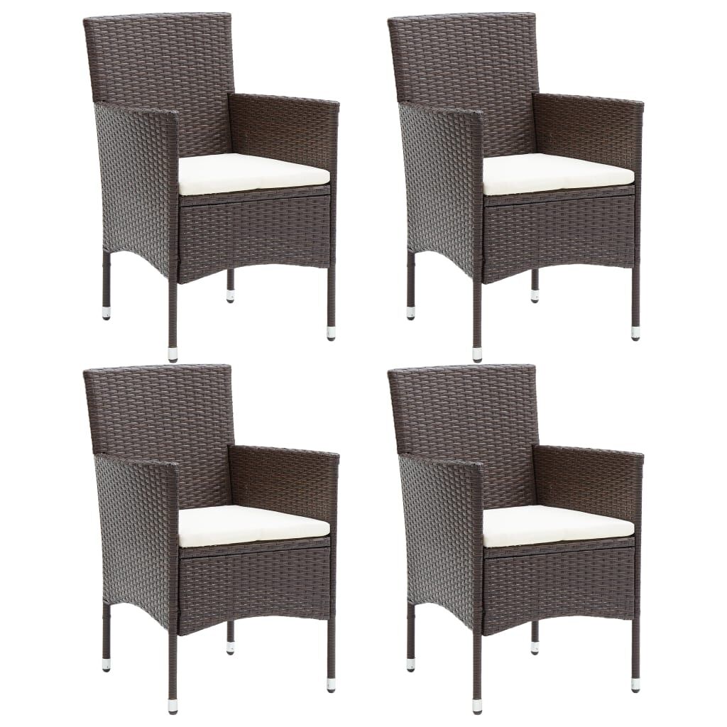 Vidaxl Sillas De Comedor Para Jardín 4 Unidades Ratán Sintético Marrón_0