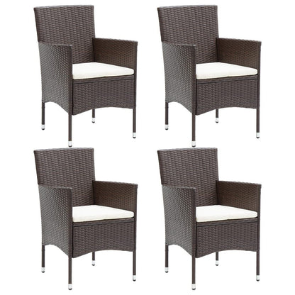 Vidaxl Sillas De Comedor Para Jardín 4 Unidades Ratán Sintético Marrón_0