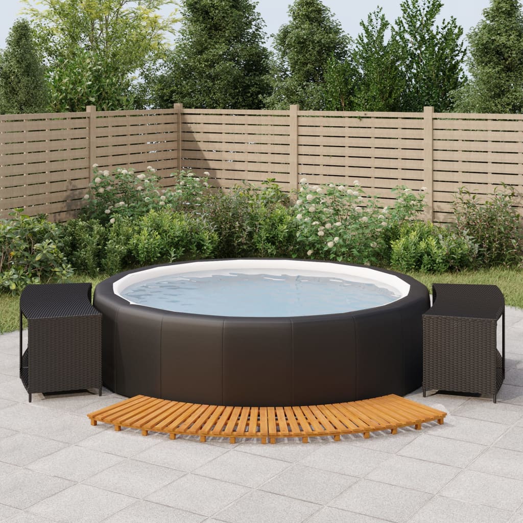 Vidaxl Borde Bañera Hidromasaje Madera Acacia Y Ratán Sintético Negro_1