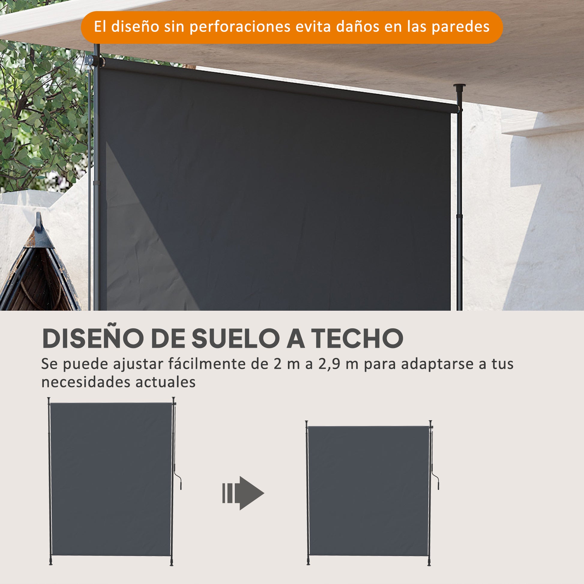 Outsunny Toldo Vertical Exterior 200x305 Cm_3