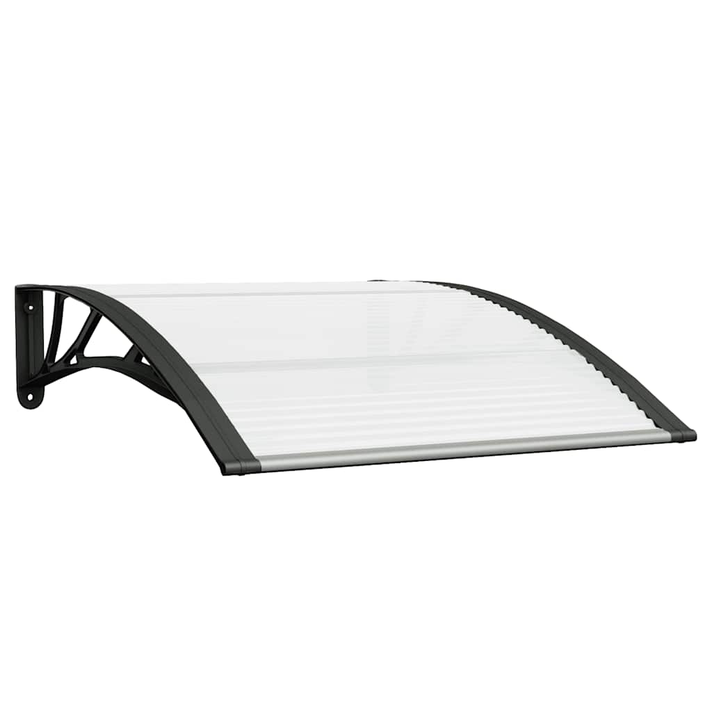 Marquesina Puerta Policarbonato Negro Y Transparente 100x75 Cm_0
