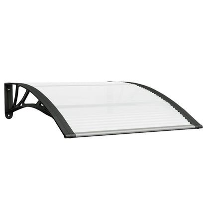 Marquesina Puerta Policarbonato Negro Y Transparente 100x75 Cm_0