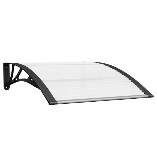 Marquesina Puerta Policarbonato Negro Y Transparente 100x75 Cm_0