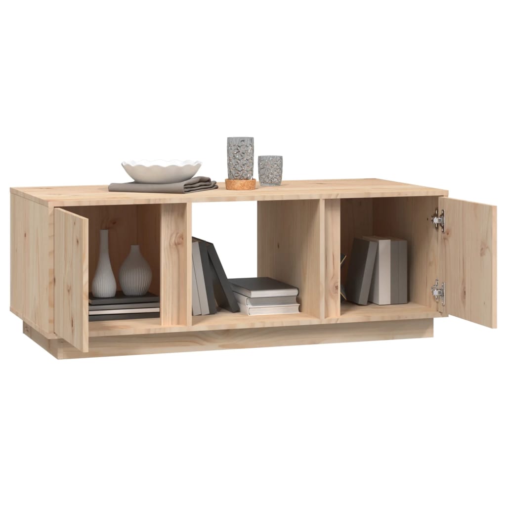 Mesa De Centro De Madera Maciza De Pino 110x50x40 Cm_2