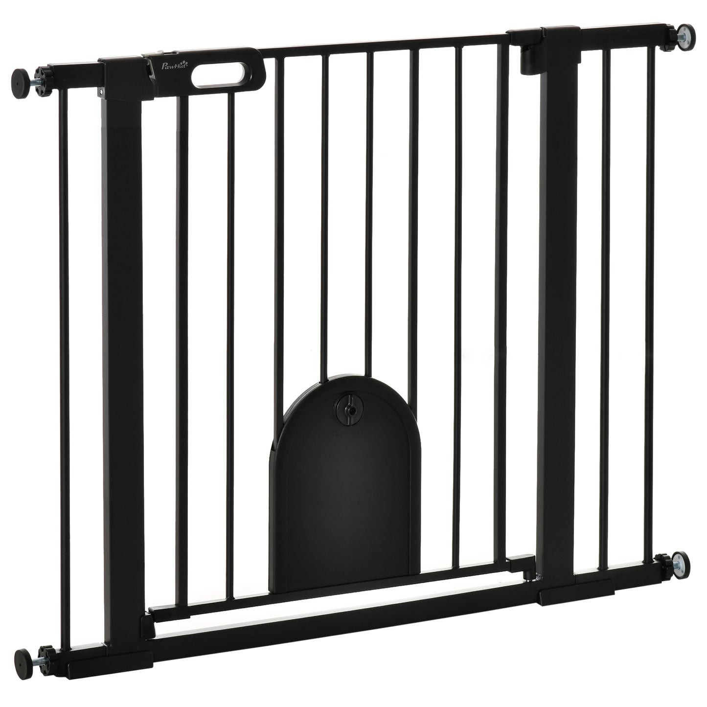 Pawhut Barrera De Seguridad 75-103cm Con 2 Extensiones Cierre Automático Negro_0