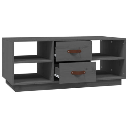 Mesa De Centro De Madera Maciza De Pino Gris 100x50x41 Cm_4