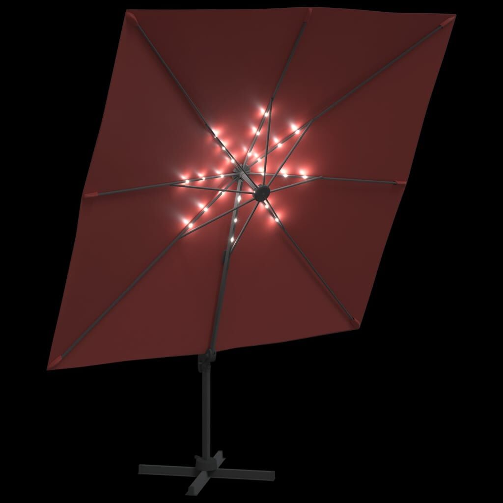 Vidaxl Sombrilla Voladiza Con Leds Terracota 400x300 Cm_3